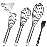 Aukiita Batidor de Cocina Manual, 3 Piezas Varillas Silicona...