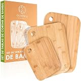 Oliver's Kitchen ® Tablas de Cocina - Set de 3 Tablas de...